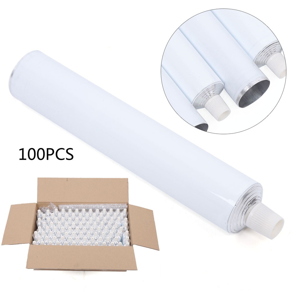100Pcs Reusable Aluminum Empty Unsealed Toothpaste Tubes Needle Cap Full Box