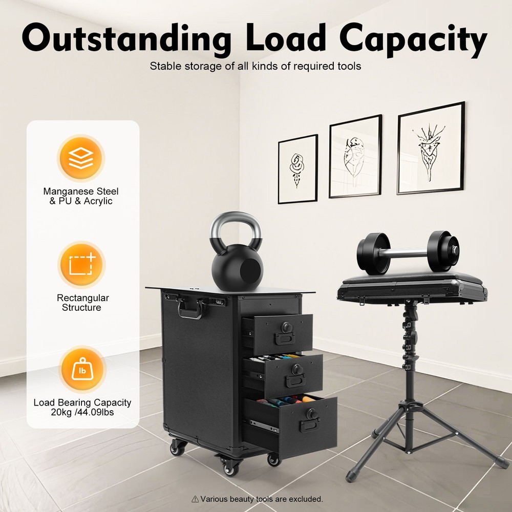 Rolling Makeup Case, Makeup Case With 4 Universal Wheels, Makeup Case With Lock