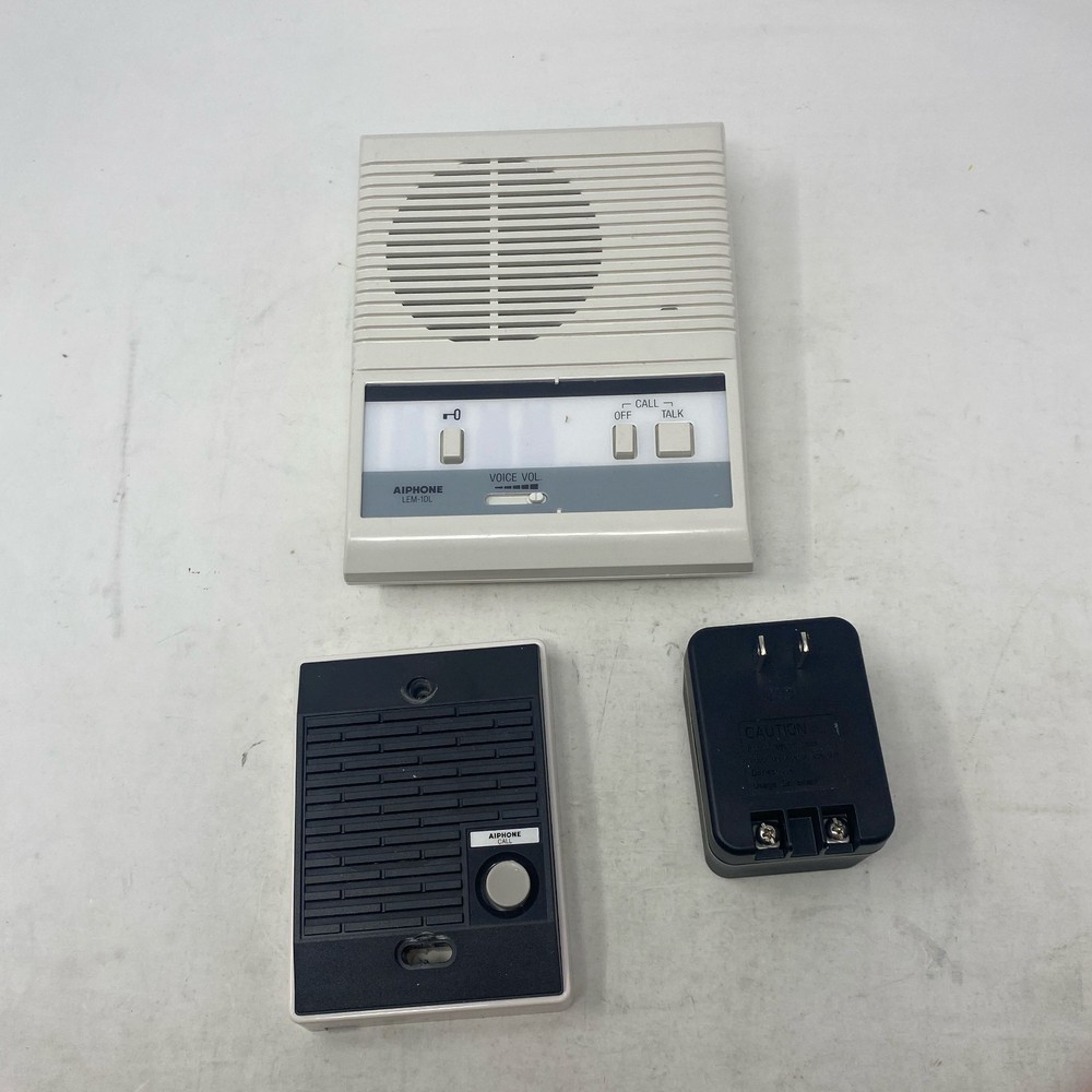 Aiphone LEM-1DLS Door Intercom Kit White/Black 1-Door Master + Station