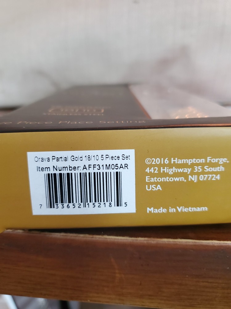 Argent Orava 18/10 Partial Gold Flatware Set Hampton Forge NIB