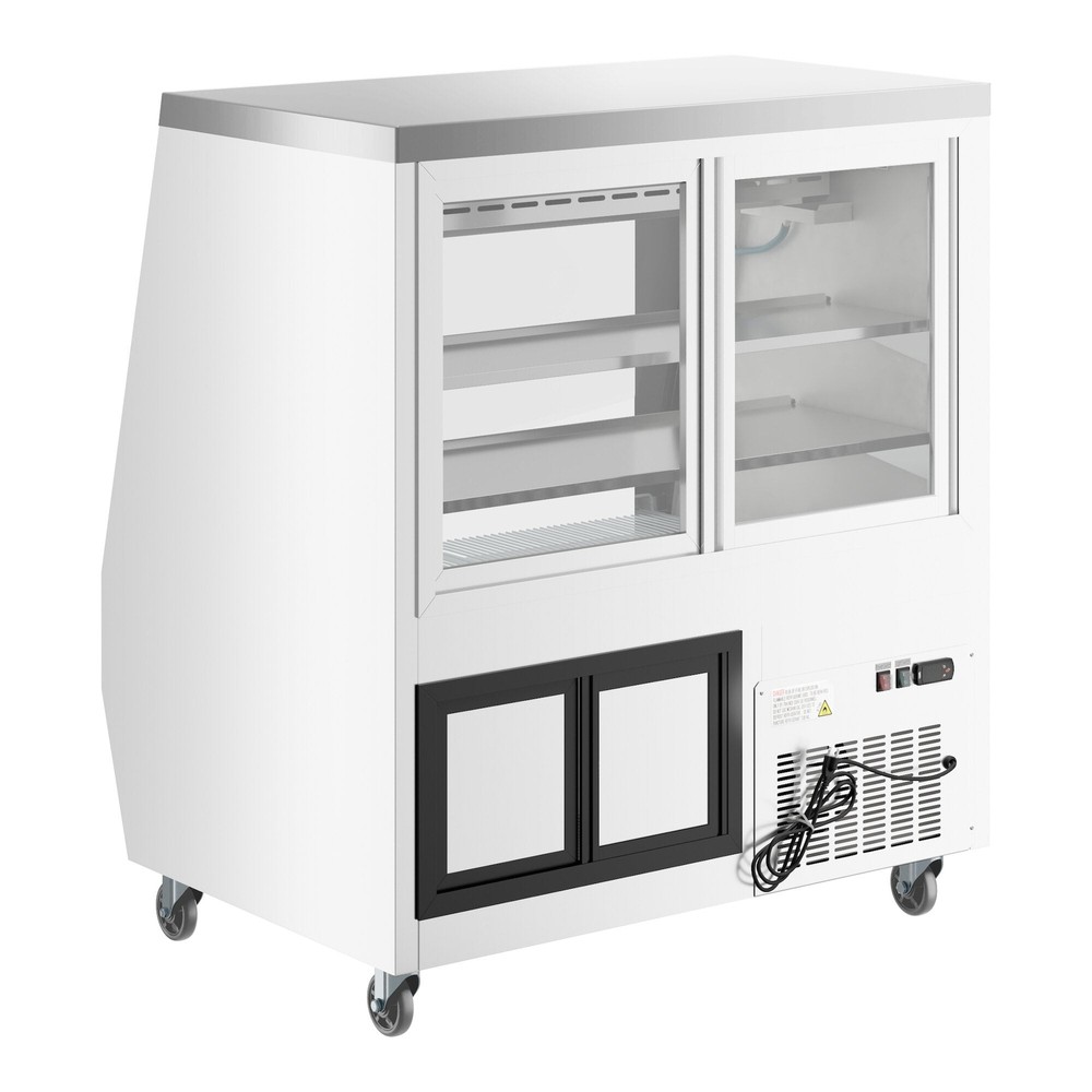 50" White Square Glass Refrigerated Deli Case