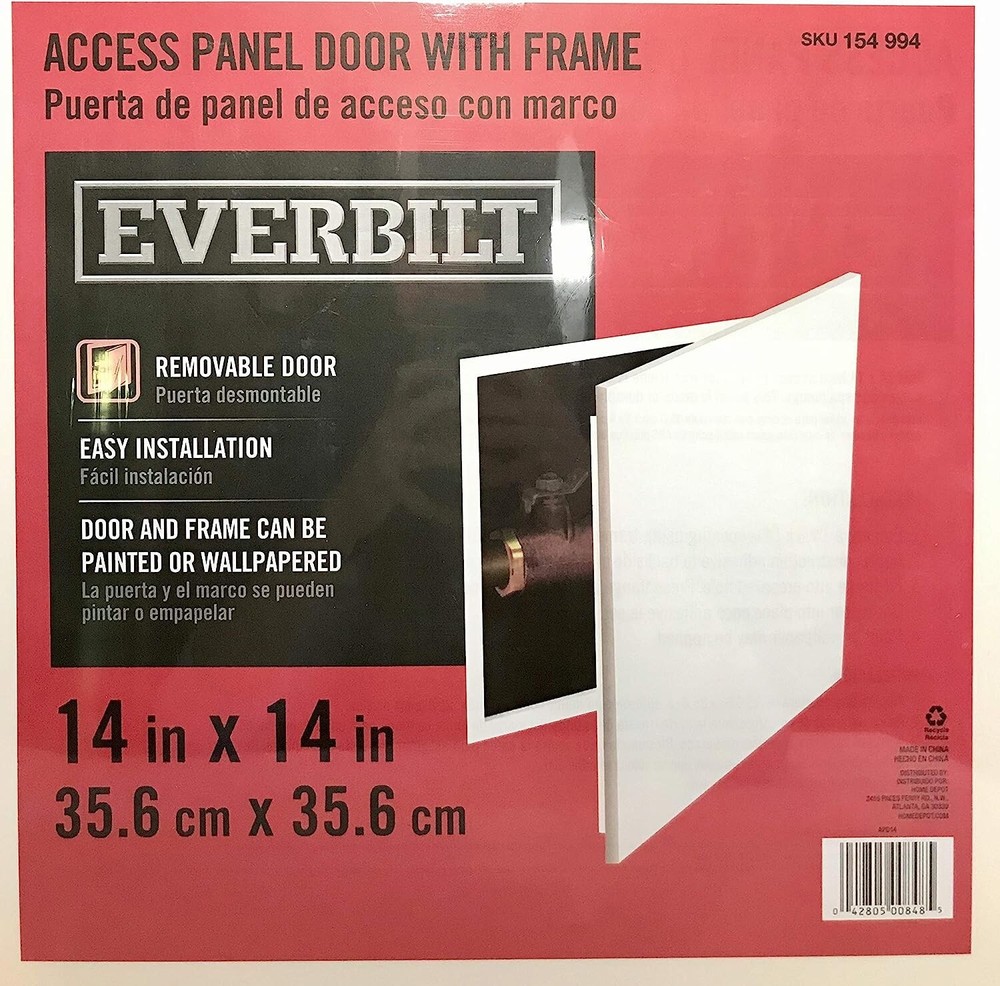 ~~EVERBILT 14" X 14" ACCESS PANEL WITH FRAME~COVER HOLE~WHITE~PAINTABLE~~