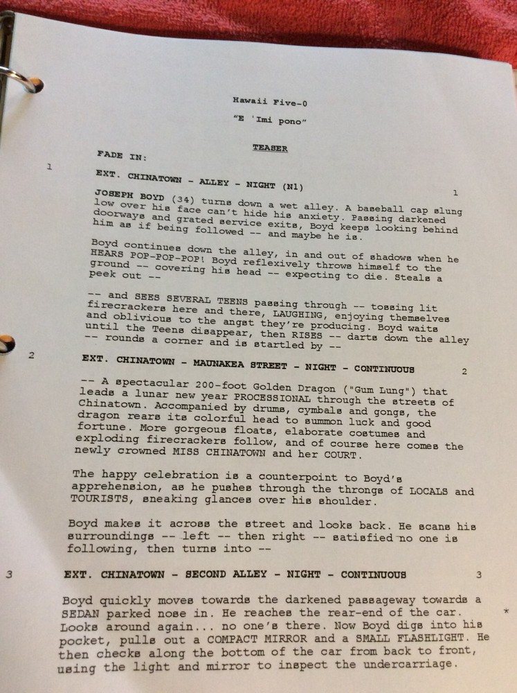 HAWAII FIVE-O ORIGINAL SCRIPT 515 SCHEDULE 2014 E 'IMI PONO DANIEL DAE KIM
