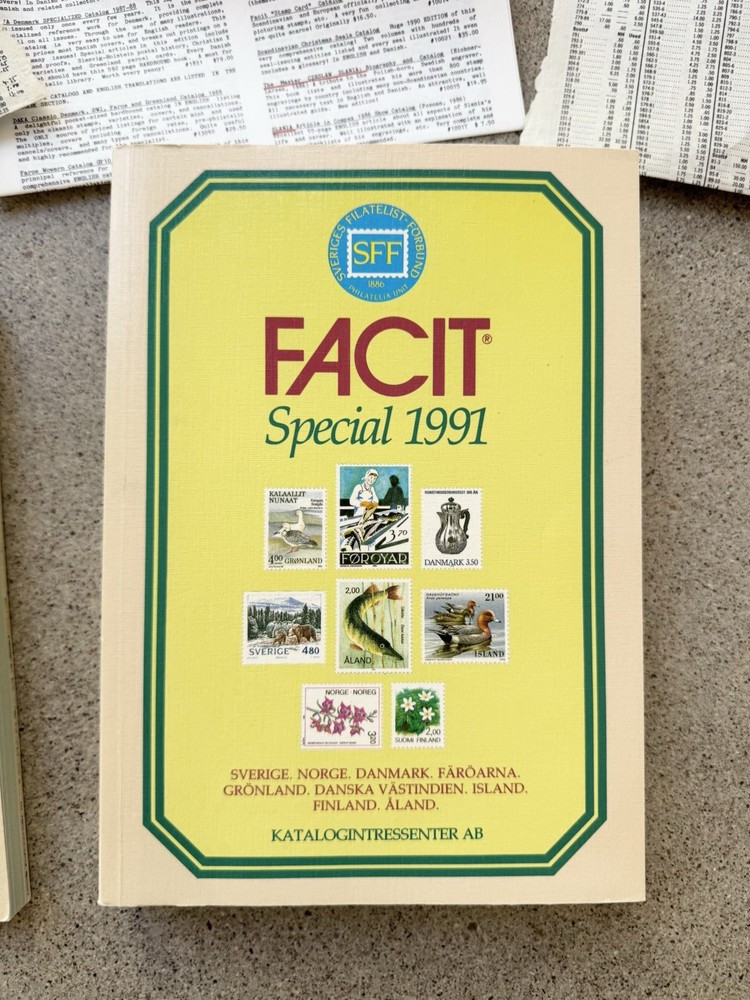 FACIT Norden 1988 Facit Special 1991 Stamp Catalog Lot Tarn Signed