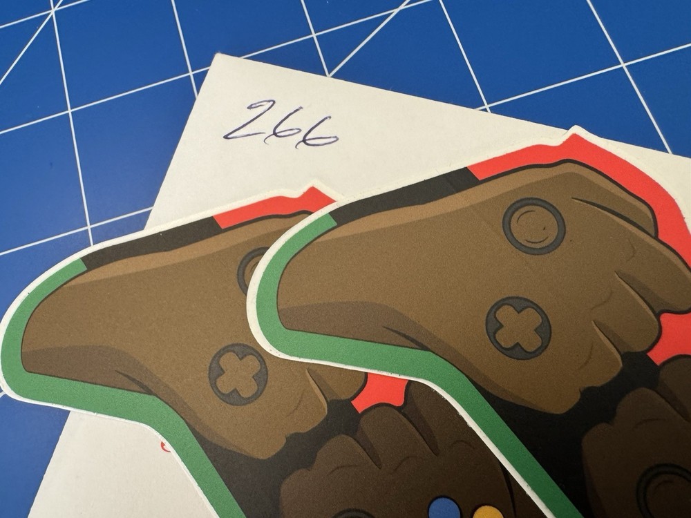 2 Promo Sticker Gaming Comics Collectible Tech Controller Hands Unique Design