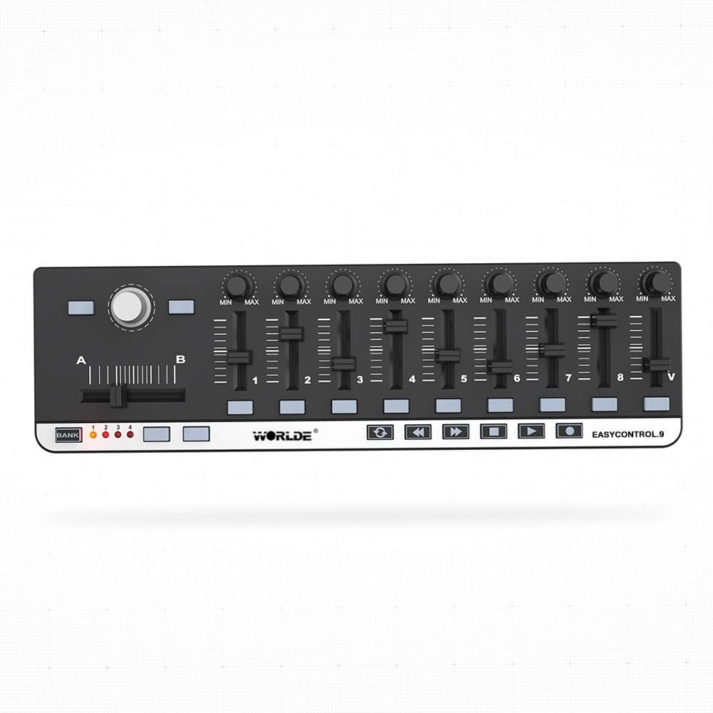 Portable Mini USB 9 Slim-Line Control MIDI Controller Keyboard Controller