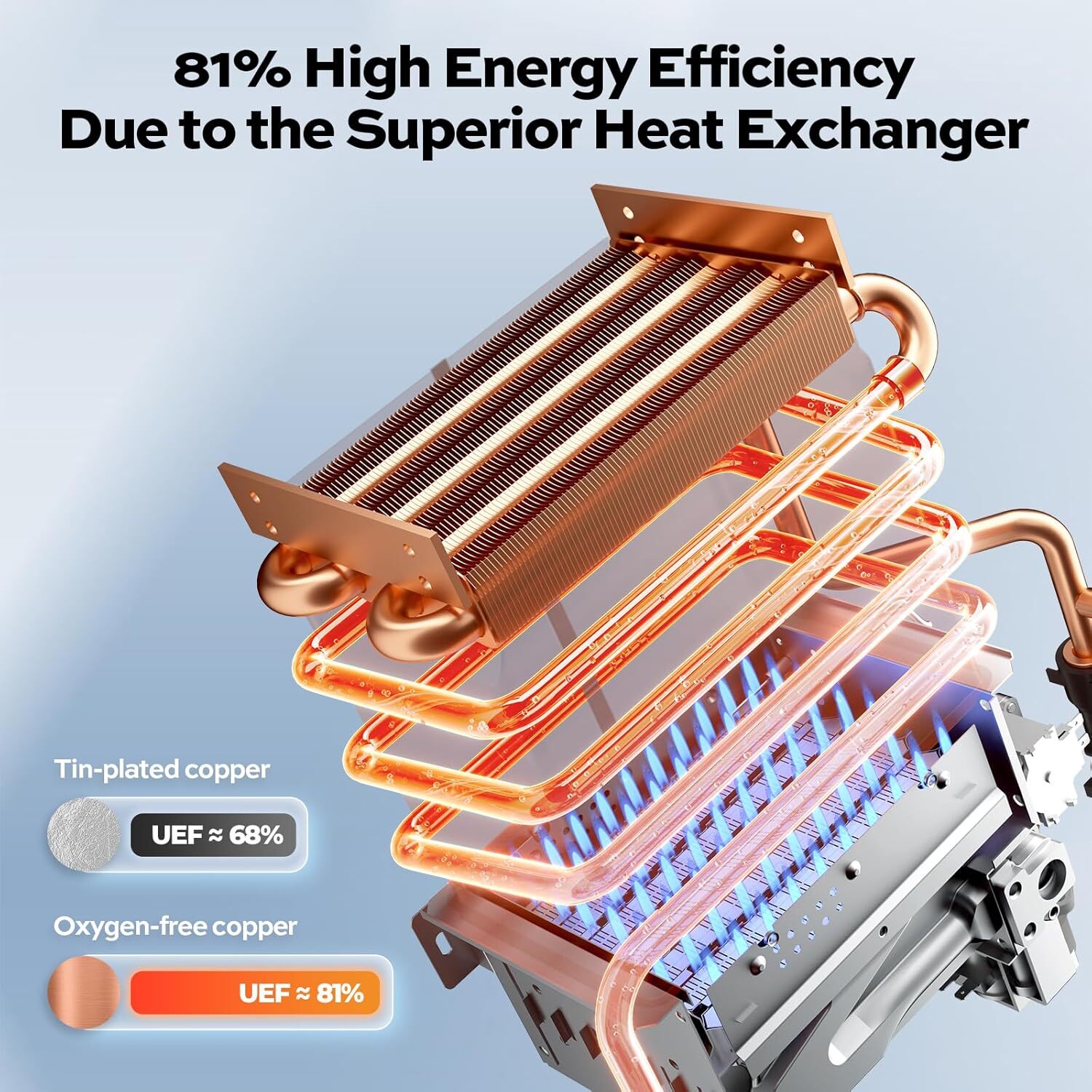 80,000 BTU Tankless Water Heater Propane Gas 3.6 GPM Indoor Instant Hot Water