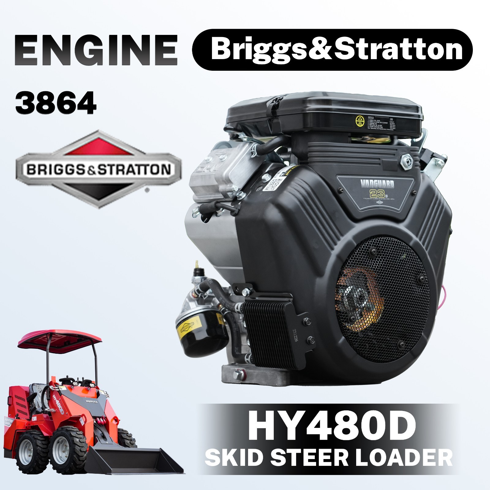B&S 23HP Ride-On Wheeled Mini Skid Steer Loader with EPA Engine