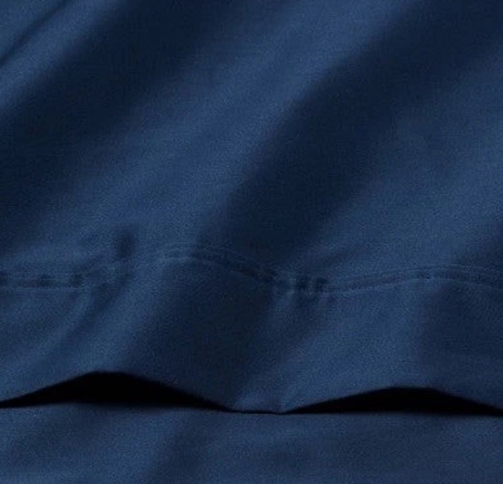 Threshold KING 400 Thread Count Performance Flat Sheet Graphite Blue NEW