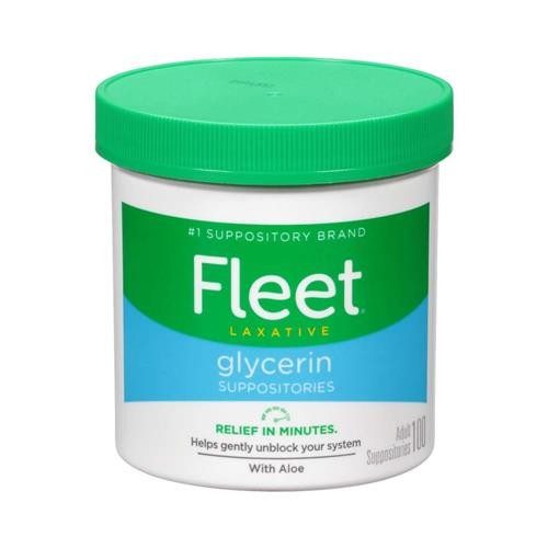 Fleet Laxative Glycerin Suppositories with Aloe 100 Count