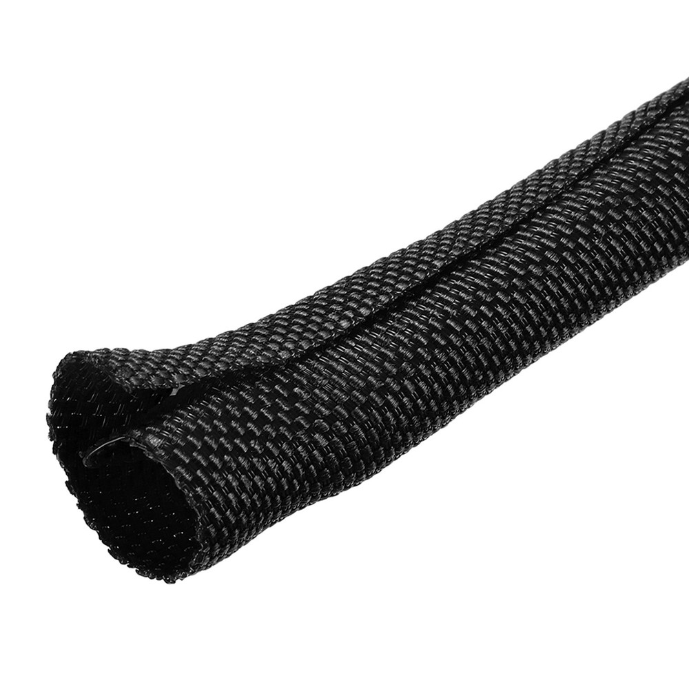 Wire Split Braided Cable Management Sleeve, Black (5/16" - 66 Feet)