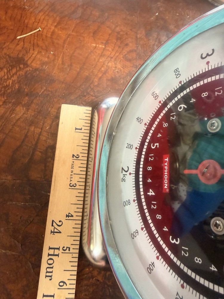 Typhoon Retro Mechanical Kitchen Scale 4kg 8lb Chrome Analog Dial