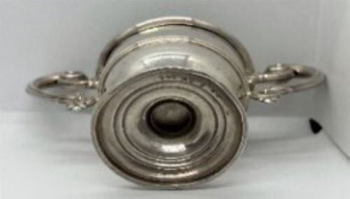 Hallmarked silver miniature two handle trophy 52.3g