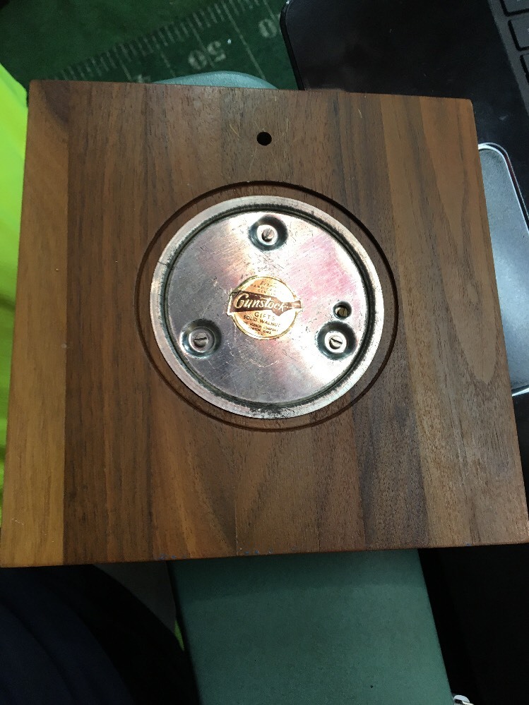 vintage changeable thin line barometer solid Walnut wood