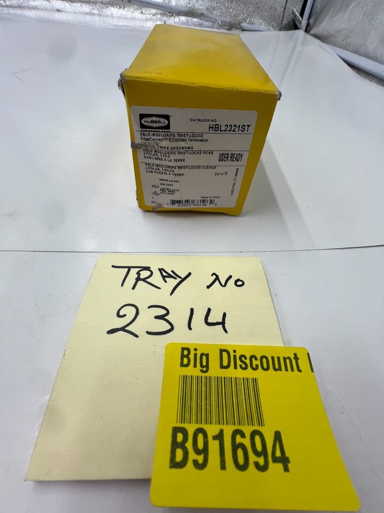 Hubbell InsulGrip Twist-Lock Plug HBL2321ST