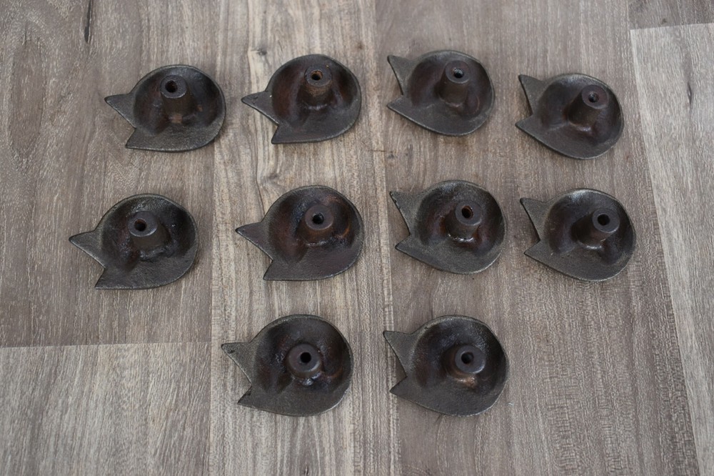 Iron door knobs cast cabinet Fox drawer handles pull rustic hardwar 10 pcs