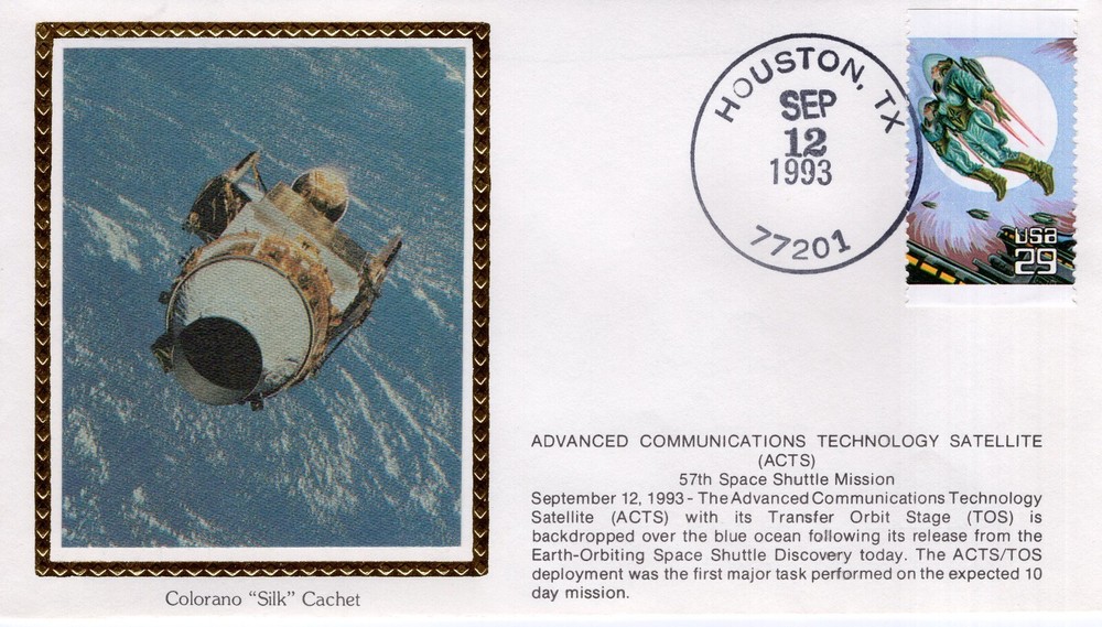 ACTS/TOS SATELLITE DEPLOYED - HOUSTON, TX 1993 FDC17807