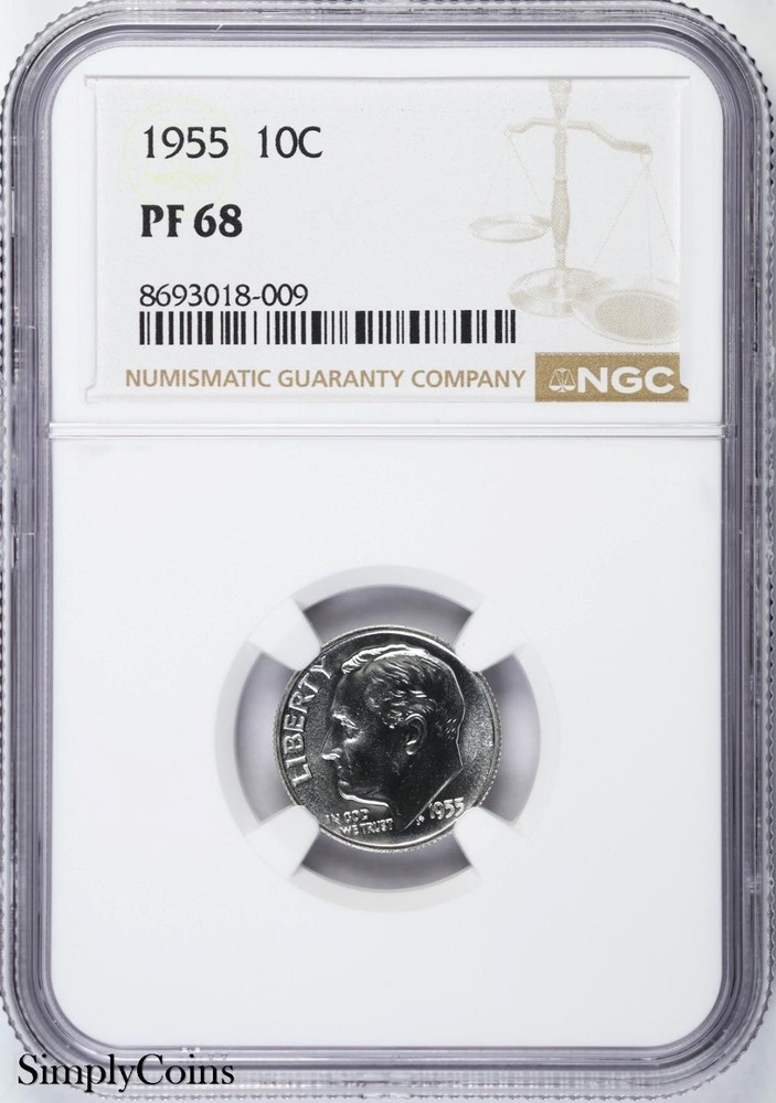 1955 Roosevelt Dime NGC PF68 PROOF Silver MQ