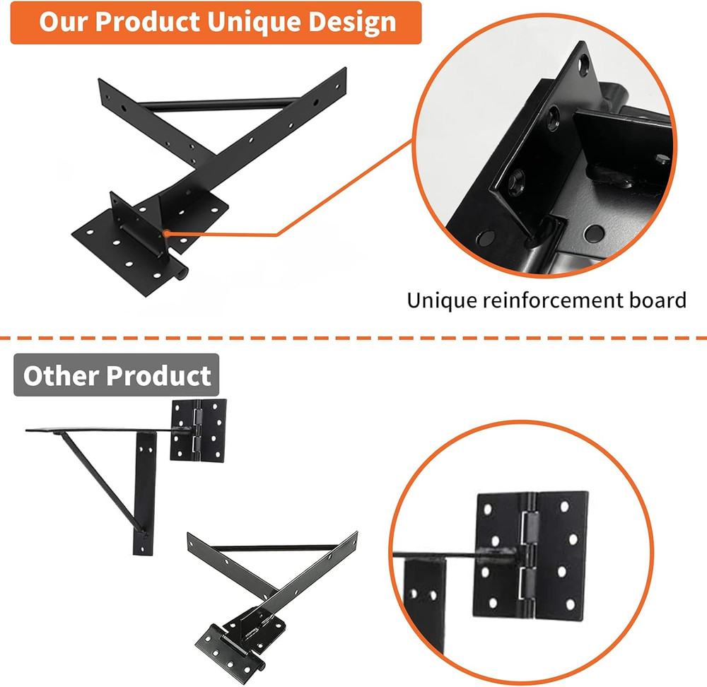 Gate Corner Brace Bracket Heavy Duty Adjustable No Sag Kit Durable Solid Iron fo