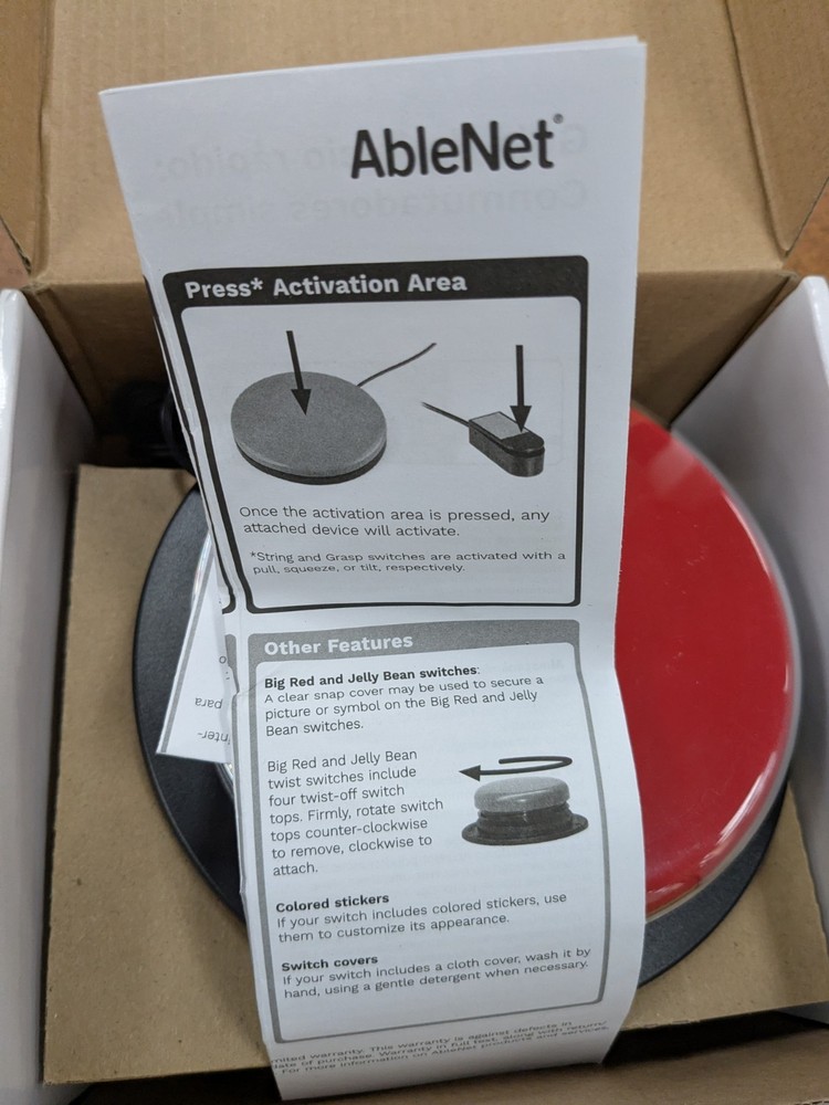AbleNet Big Red Switch - Large 5 Inch Durable Assistive Technology Switch Button