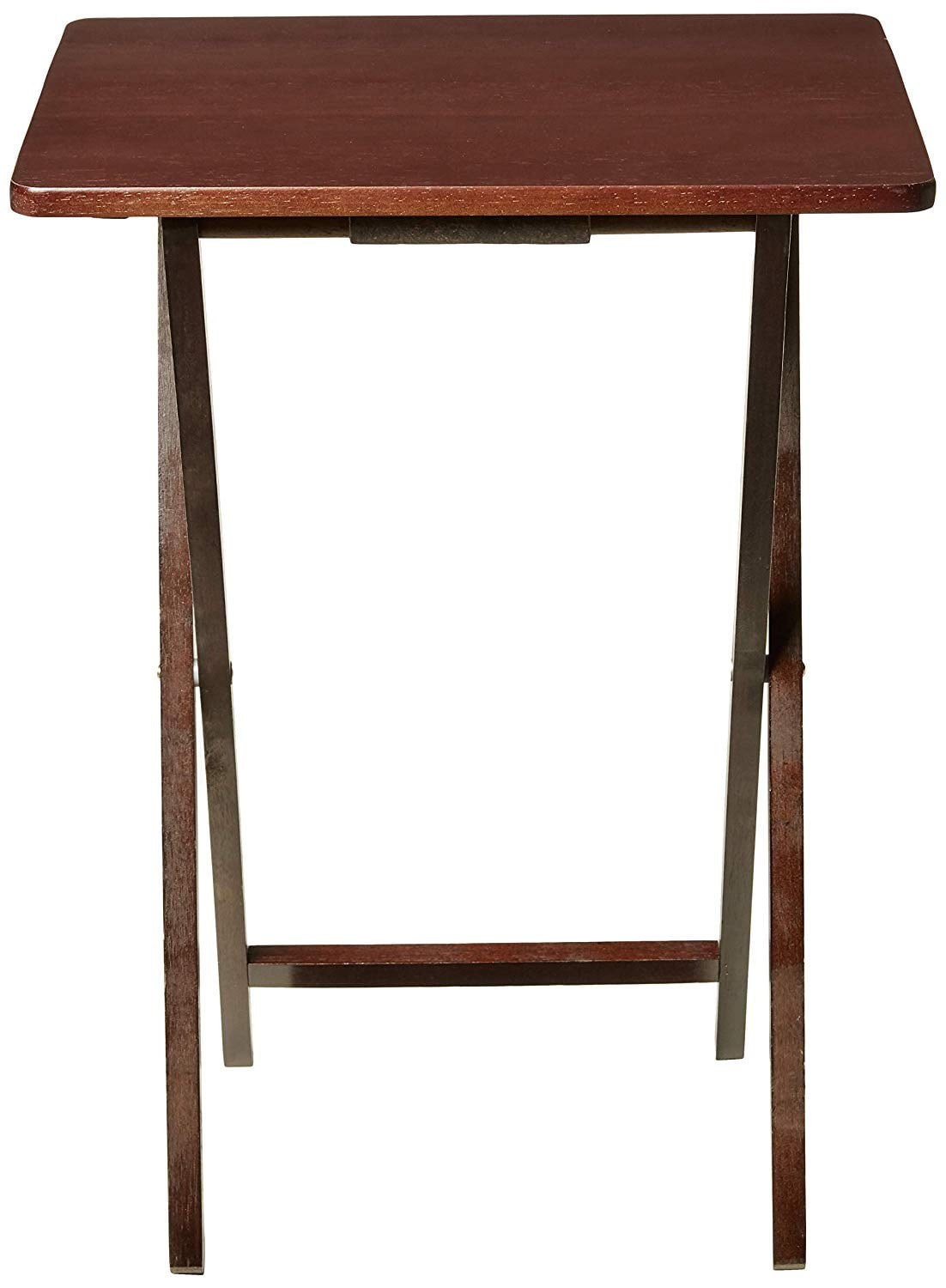 Mainstays Folding TV Tray Table, Rubberwood, Walnut, 19" x 14.5" x 26".