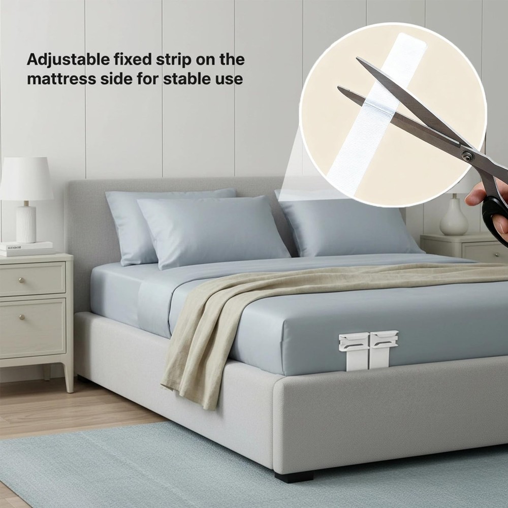 Bed Sheet Holders, Extra Strong Elastic Clips for Fitted Sheets, Anti-Slip Fa...