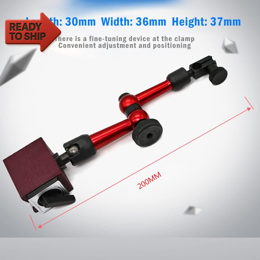 Oudtinx Red Adjustable Magnetic Base Holder for Digital Dial Indicator