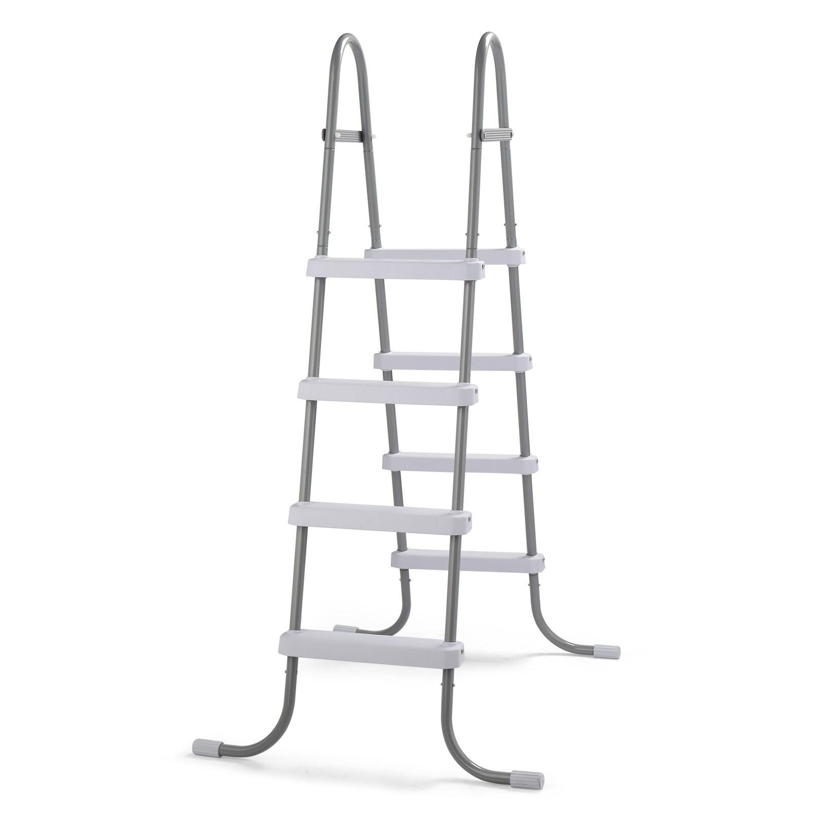 4-Step 52in Pool Ladder Iron Grey Frame + White Steps