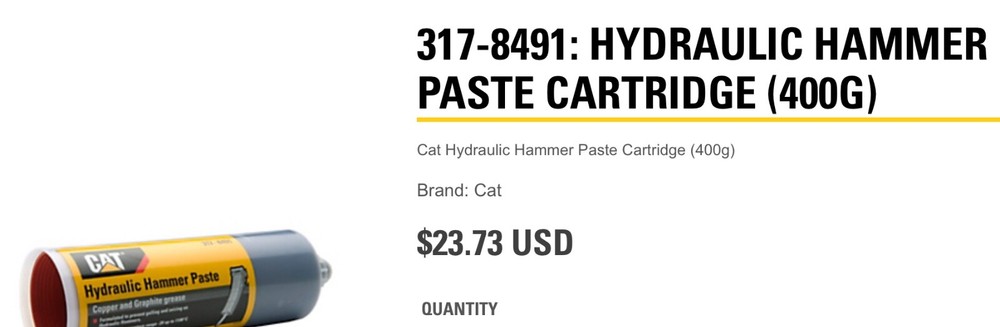 hydraulic hammer paste 317-8491 caterpillar new condition