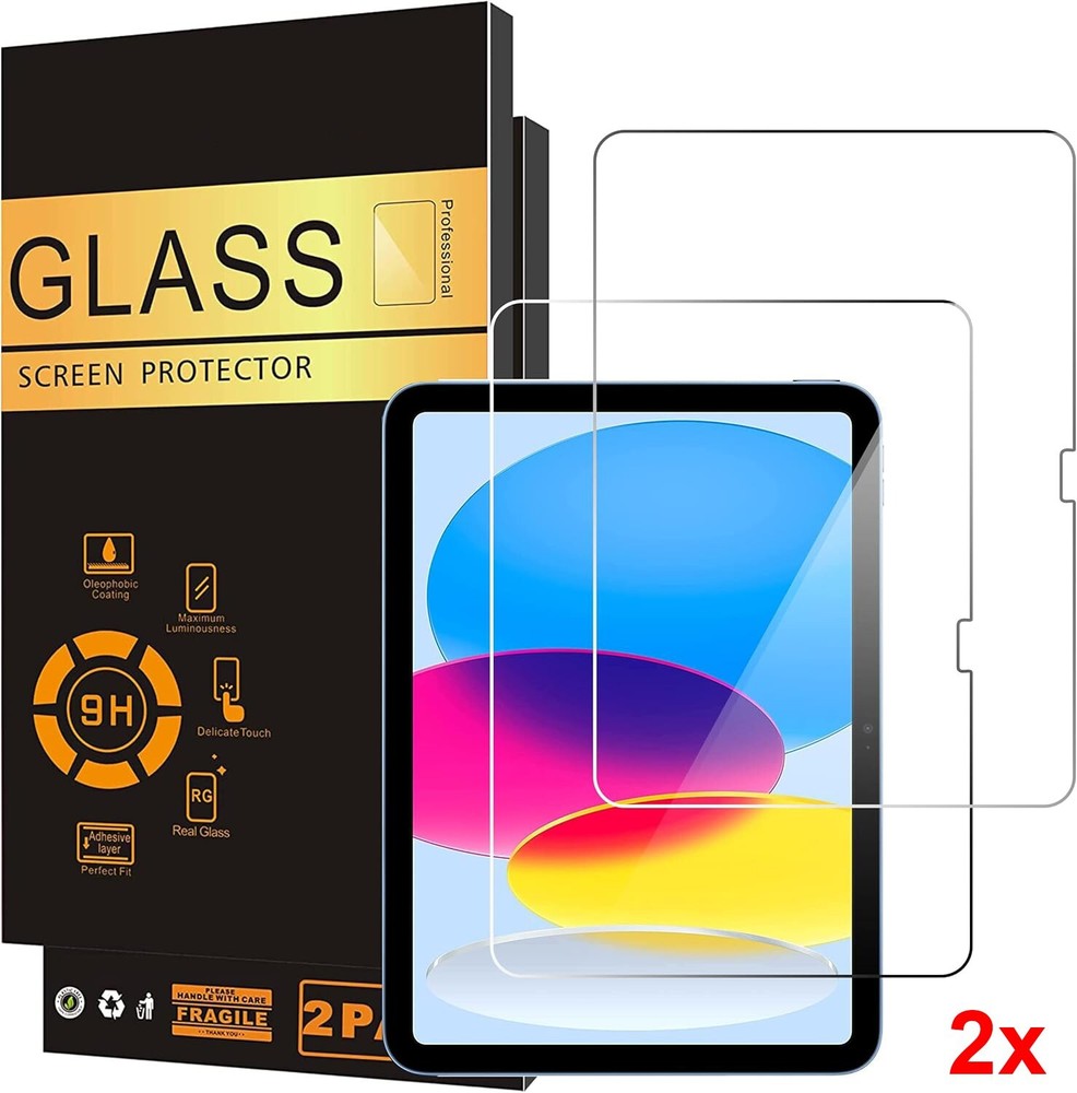 2-Pack Display Tempered Glass Screen Protector For iPad 10th Generation Face-ID