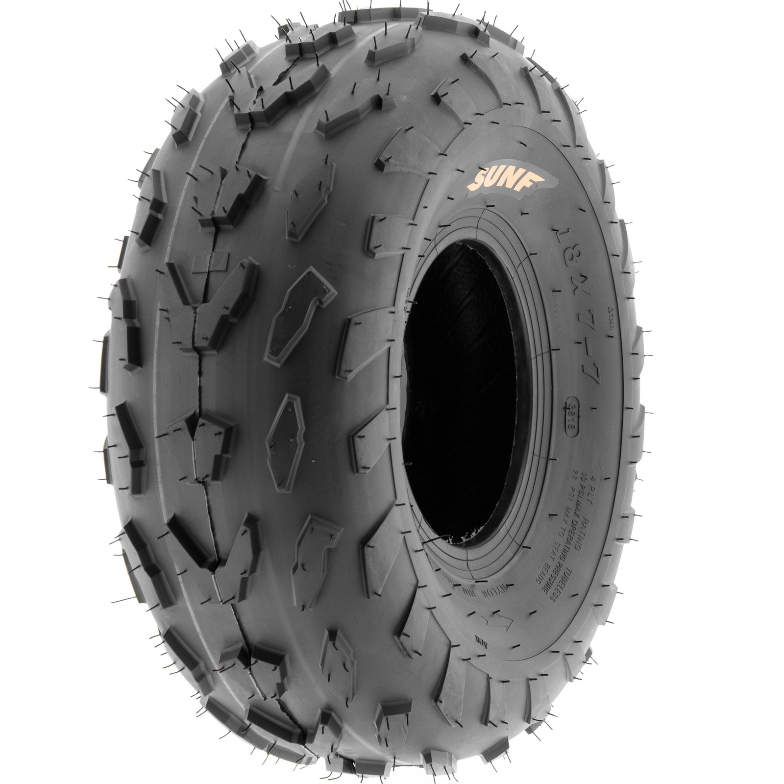 Pair of 2, 18x7-7 18x7x7 Quad ATV All Terrain AT 4 Ply Tires A007 by SunF