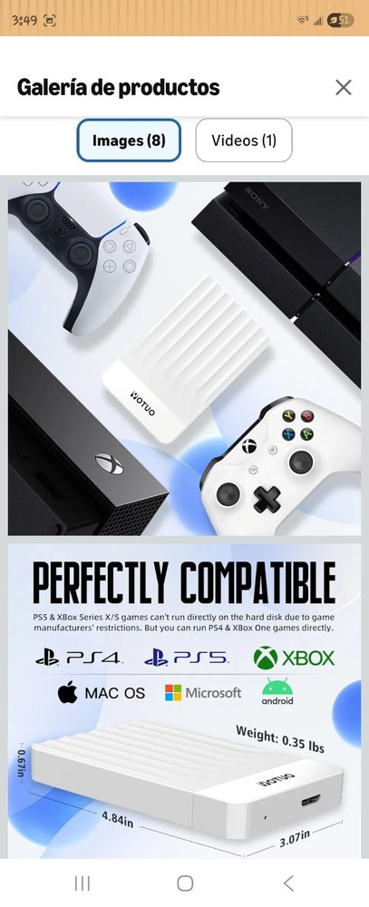 Portable External Hard Drive Storage Expansion Mobile HDD USB 3.0 for PC, Mac...