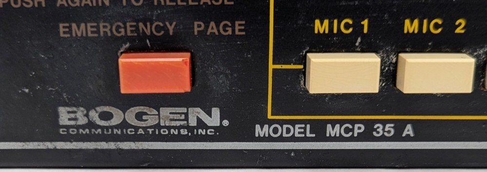 Bogen MCP35A Intercom Console Master Controller / Control Panel - Working *READ*