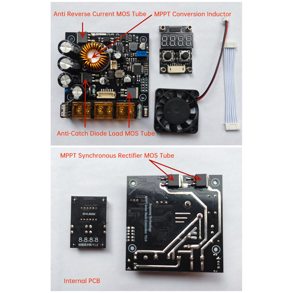 MPPT 500W 20A Solar Controller DC18-80V Step-down Charging Controller 12V 24V