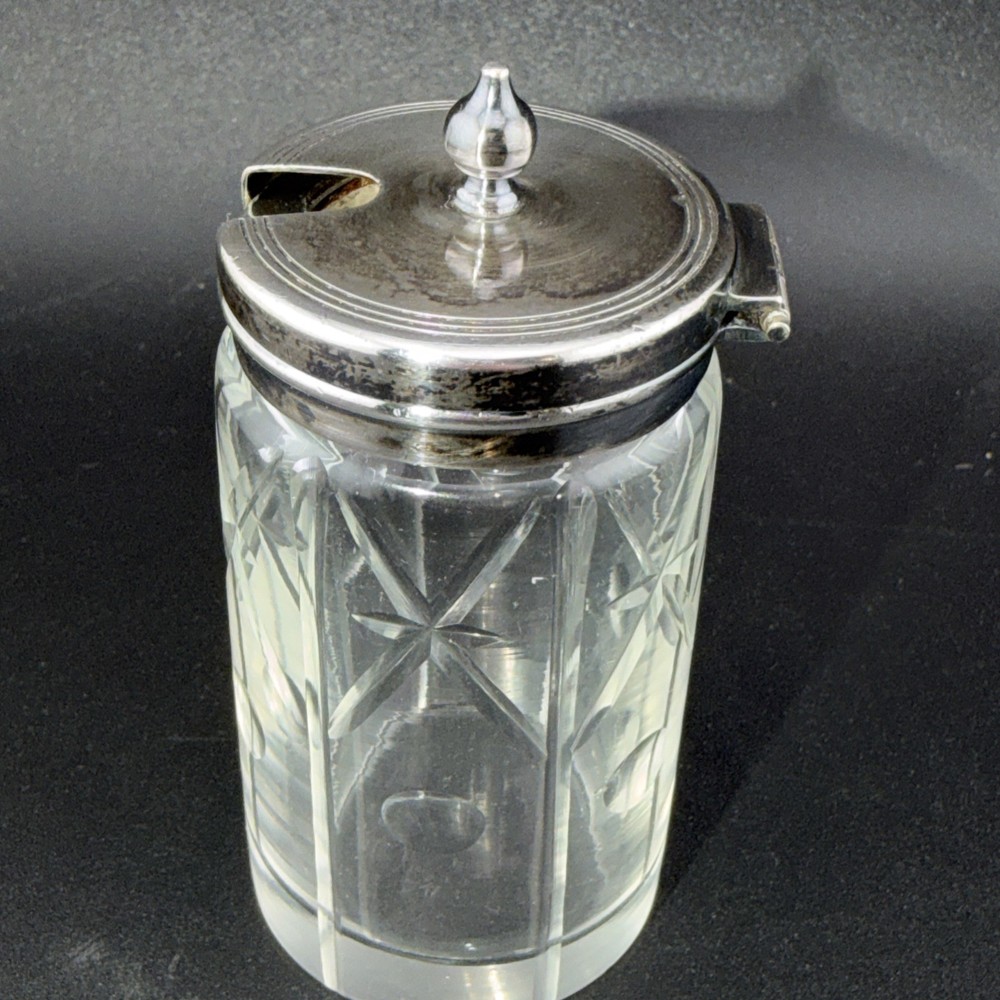 E. Leclere Sheffield Mustard Pot With Silverpated Lid