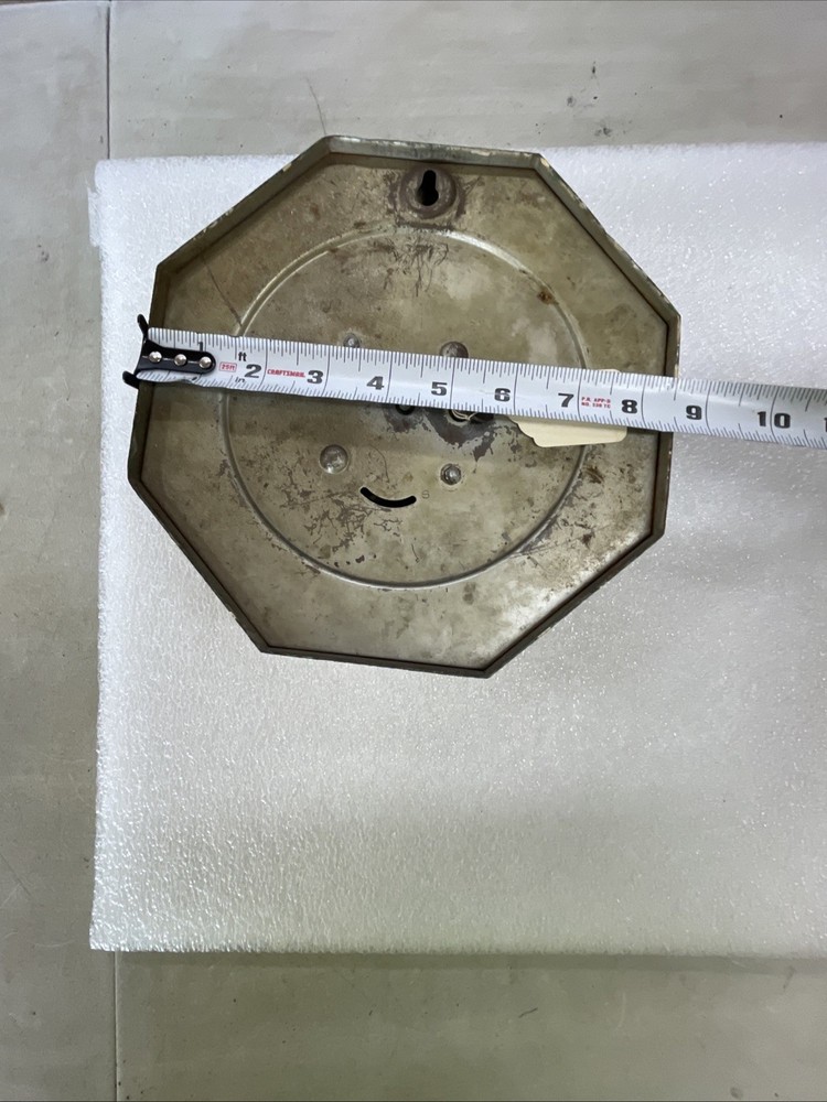 Vintage Antique GILBERT Kitchen Clock Wall Shelf Or Table Off White Wind Up Part