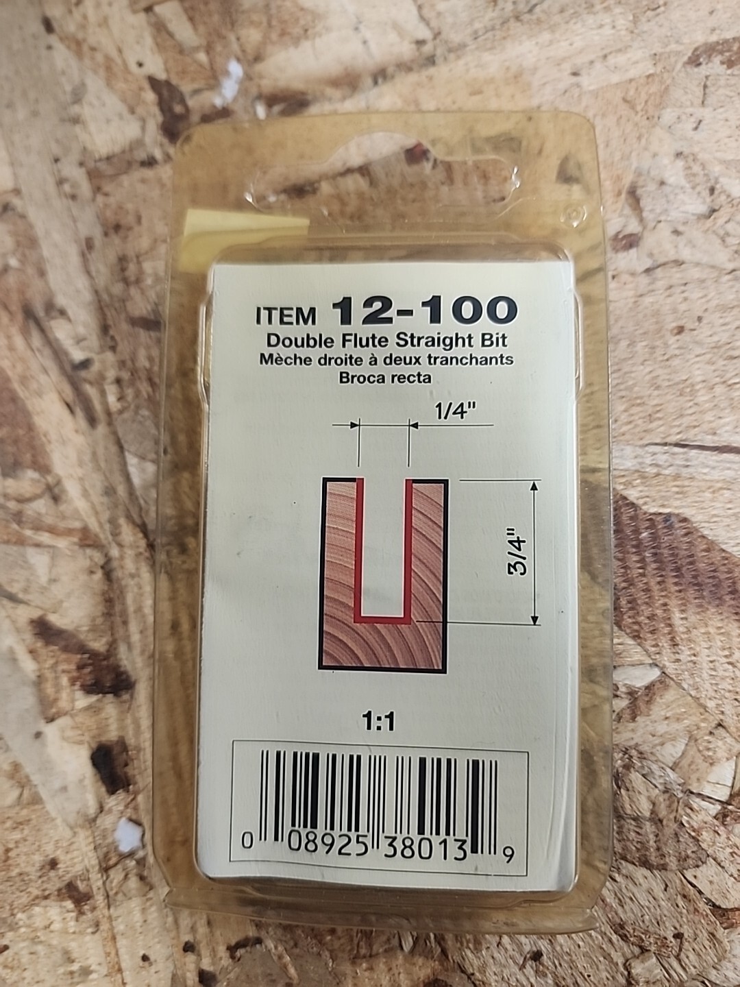 New Freud 12-100 1/4" Double Flute Straight Bit 1/2" Shank