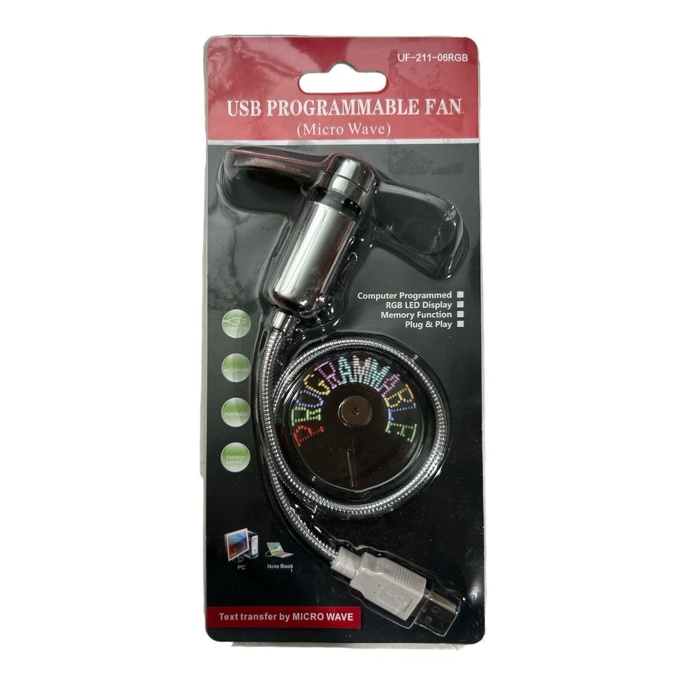 12" USB LED Fan | Programmable Multi-Color Message Display Fan