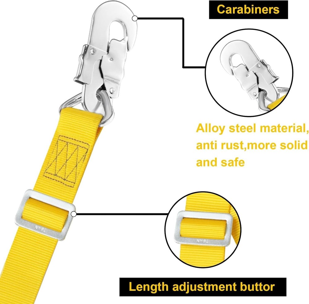 Hunting Safety Harness Polyester 6ft Adjustable Fall Restraint Belt
