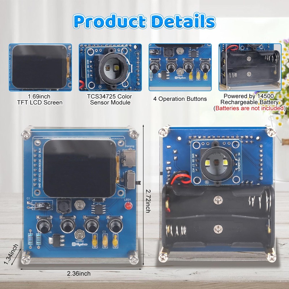 DIY Color Recognition Soldering Kit with TCS34725 Sensor, STEM Electronics Pr...