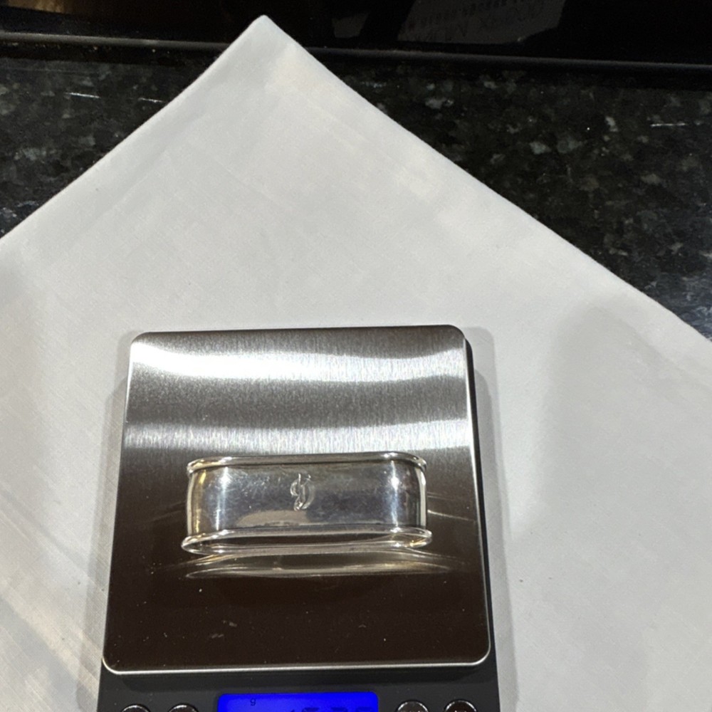 Sterling silver monogram D napkin ring