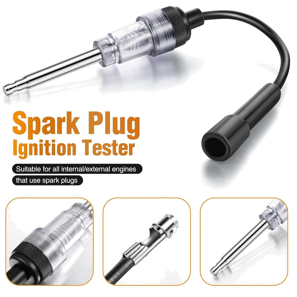 9pc Automotive Compression Tester Kit & Spark Plug Tester