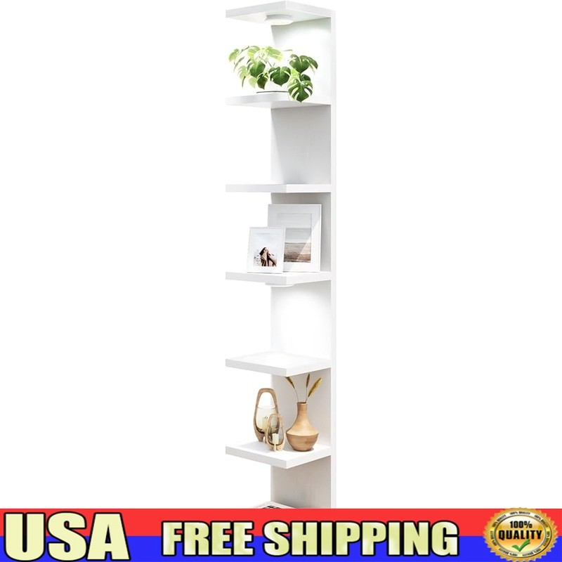 Multi-Tier Floating Shelf W/ LED Lights Space Saving Display Home Decor New