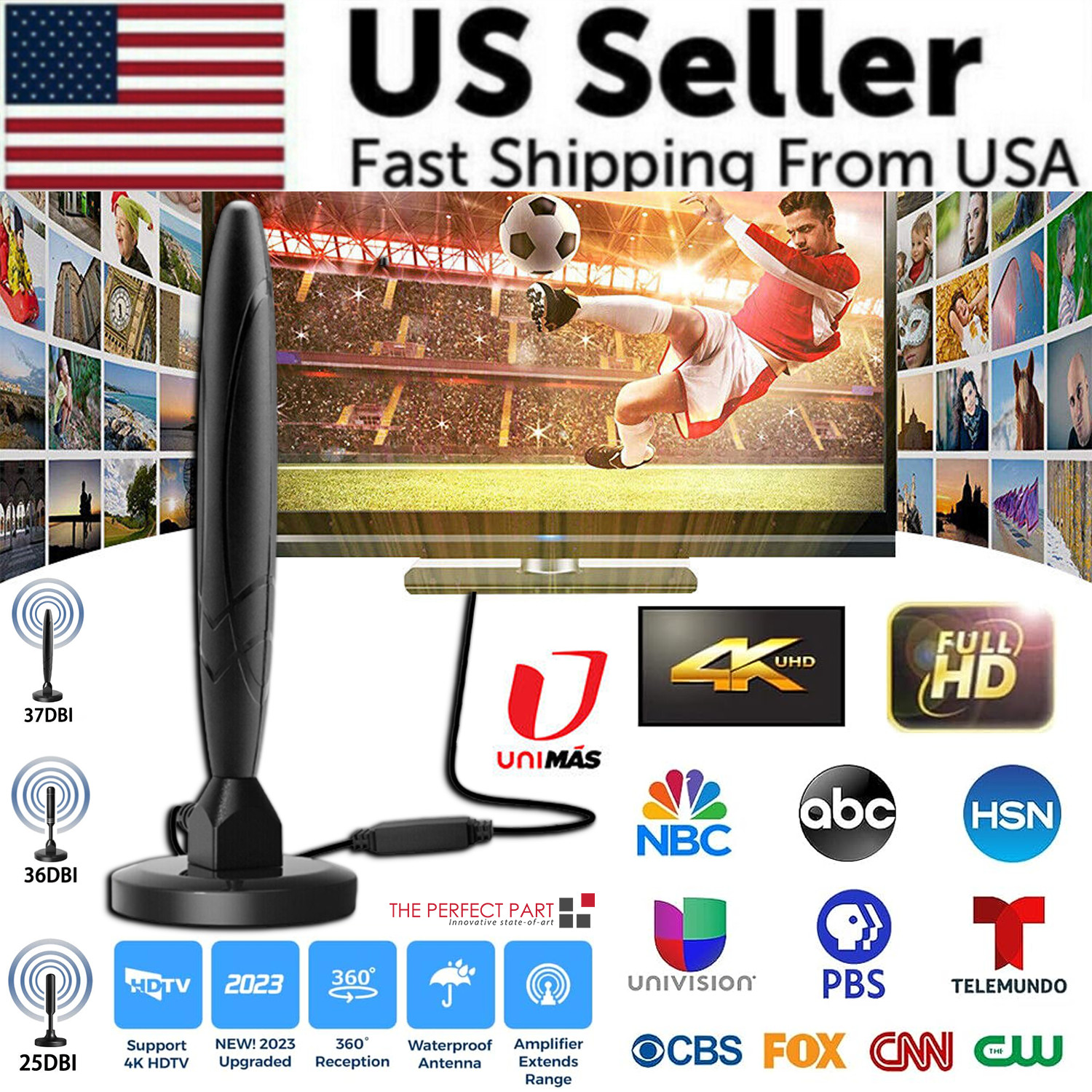 5600Miles TV Antenna HDTV Amplified Upgraded Digital 4K 1080P Long Range Indoor