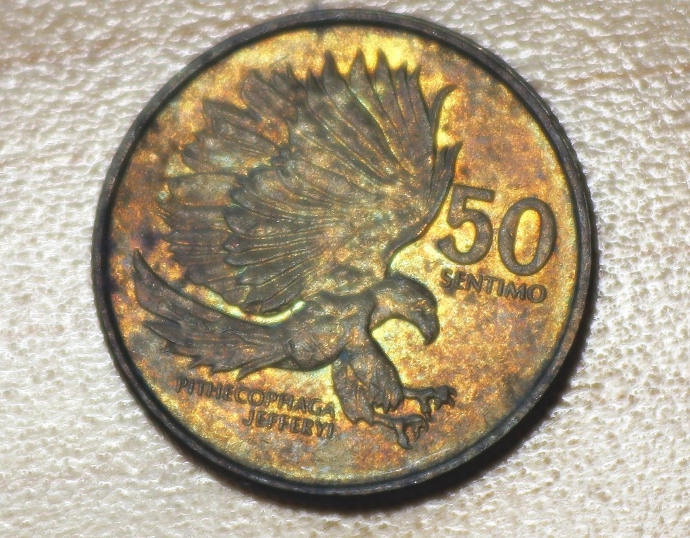 1991 Philippines 50 Sentimos Monkey-eating Eagle