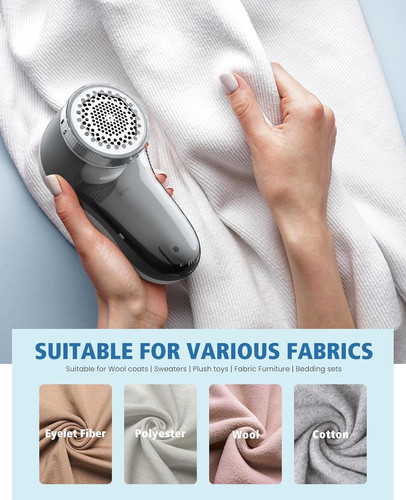 POPCHOSE Fabric Shaver, Lint Remover for Clothes, Electric Grayish White