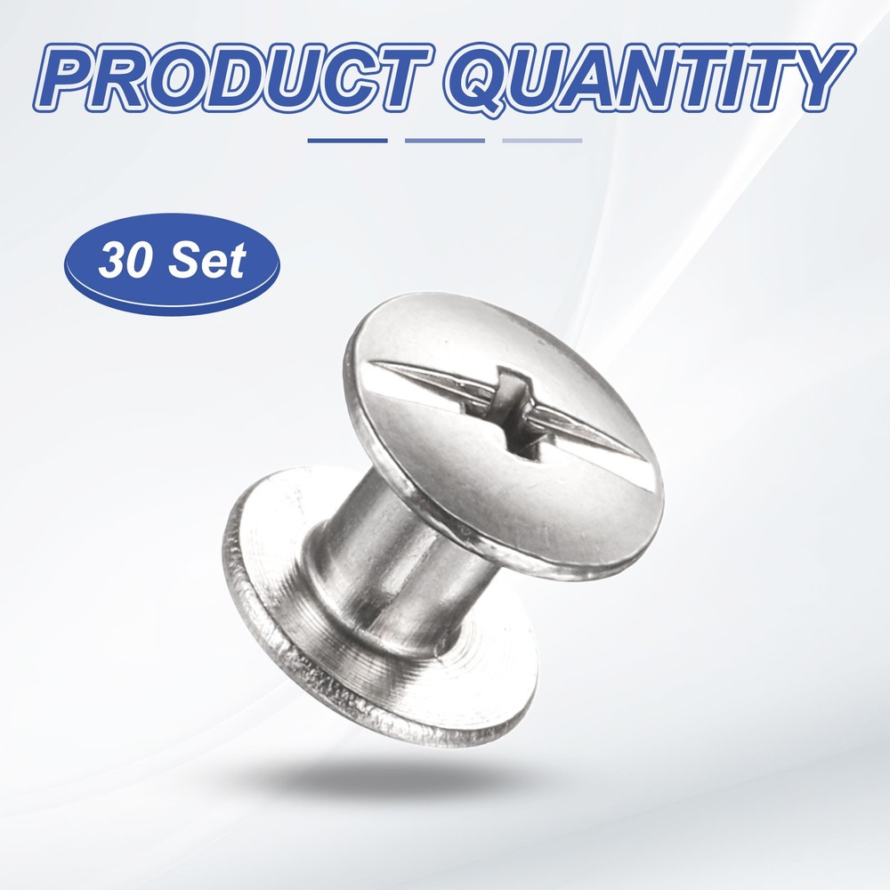 30set Phillips Chicago Screw M3x4mm Binding Post Screw, Silver