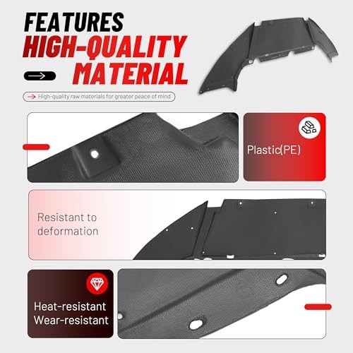 Front Lower Engine Splash Shield Compatible with 2012-2018 Ford Focus 2.0L