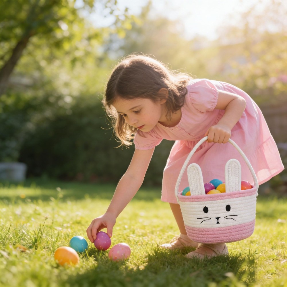 Easter Baskets for Kids, Easter Basket, Easter Bunny Baskets with Handle for ...