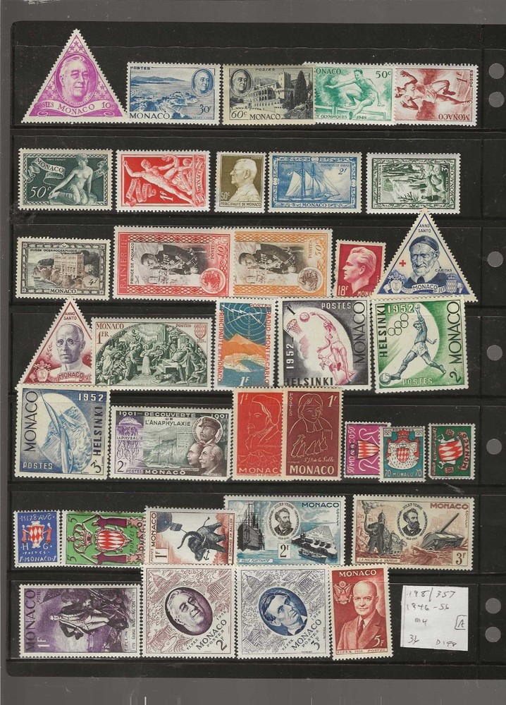 MONACO...Sc #198/357...Mint H...1946/56...36 Diff...Nice Topicals